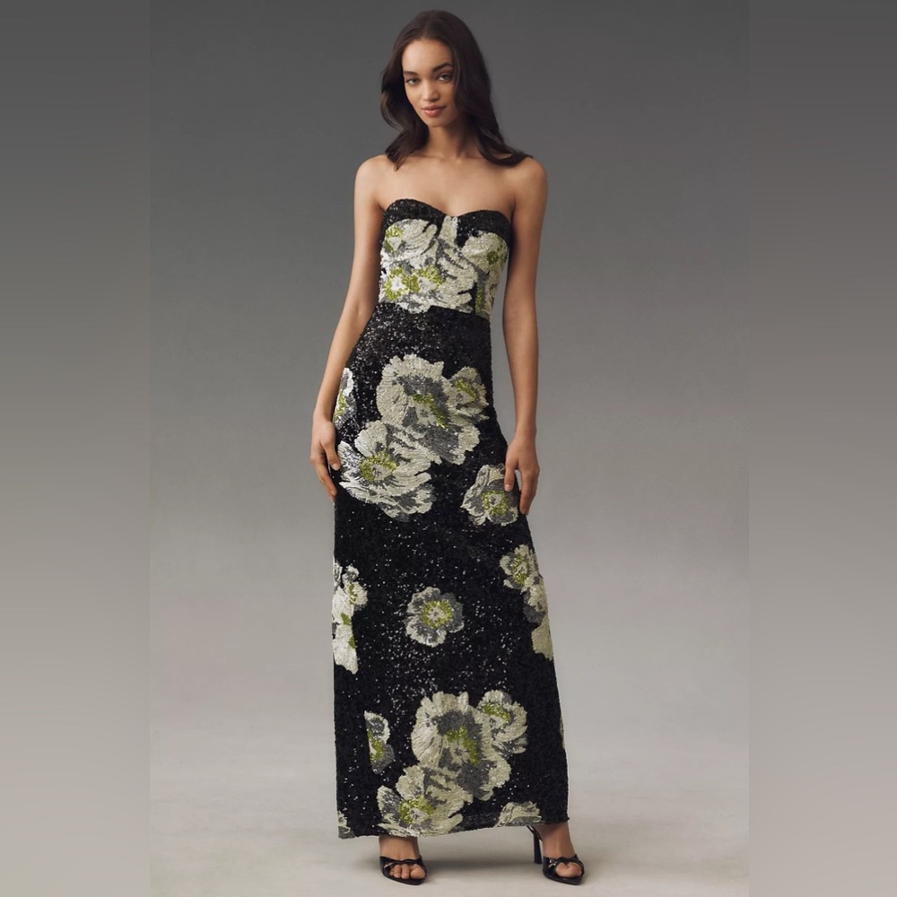 Dress The Population Vada Paillette Strapless Gown